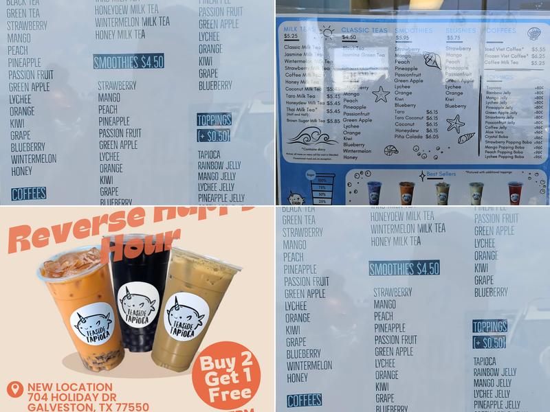 Teaside Tapioca Menu