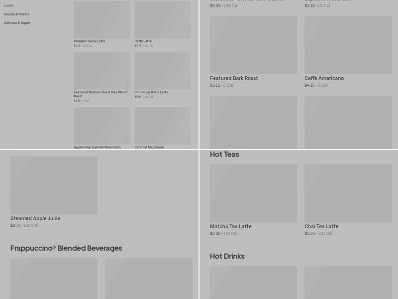 Starbucks Menu