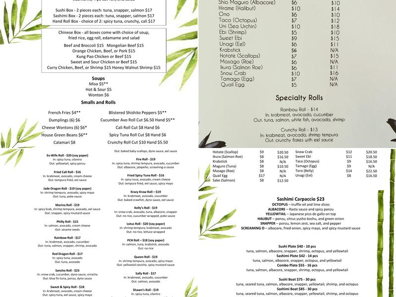 Jade Restaurant Menu