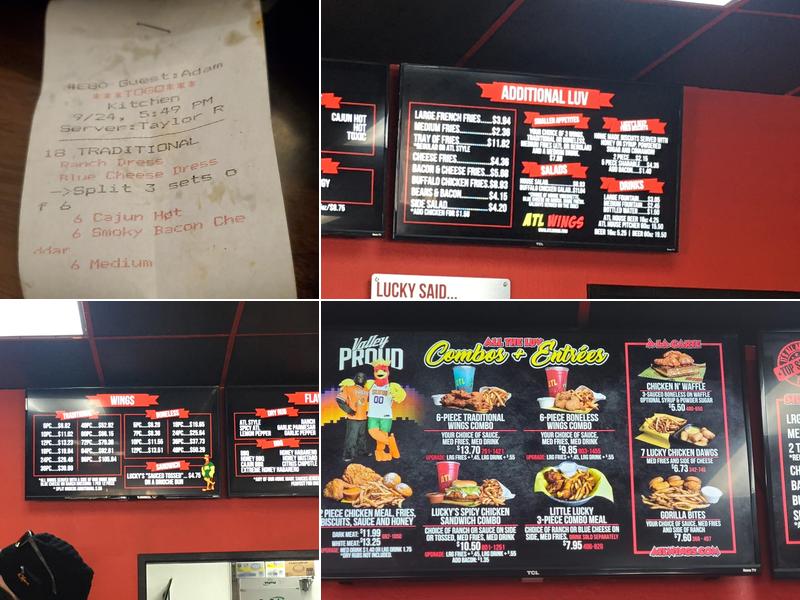 ATL Wings Flagstaff Menu