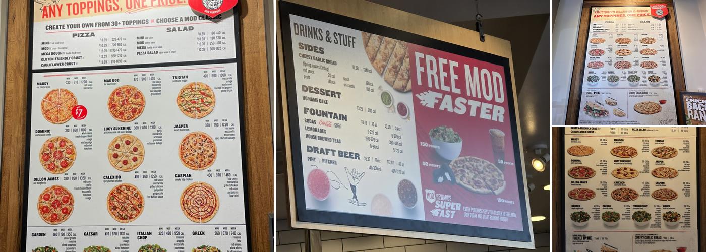 MOD Pizza Menu