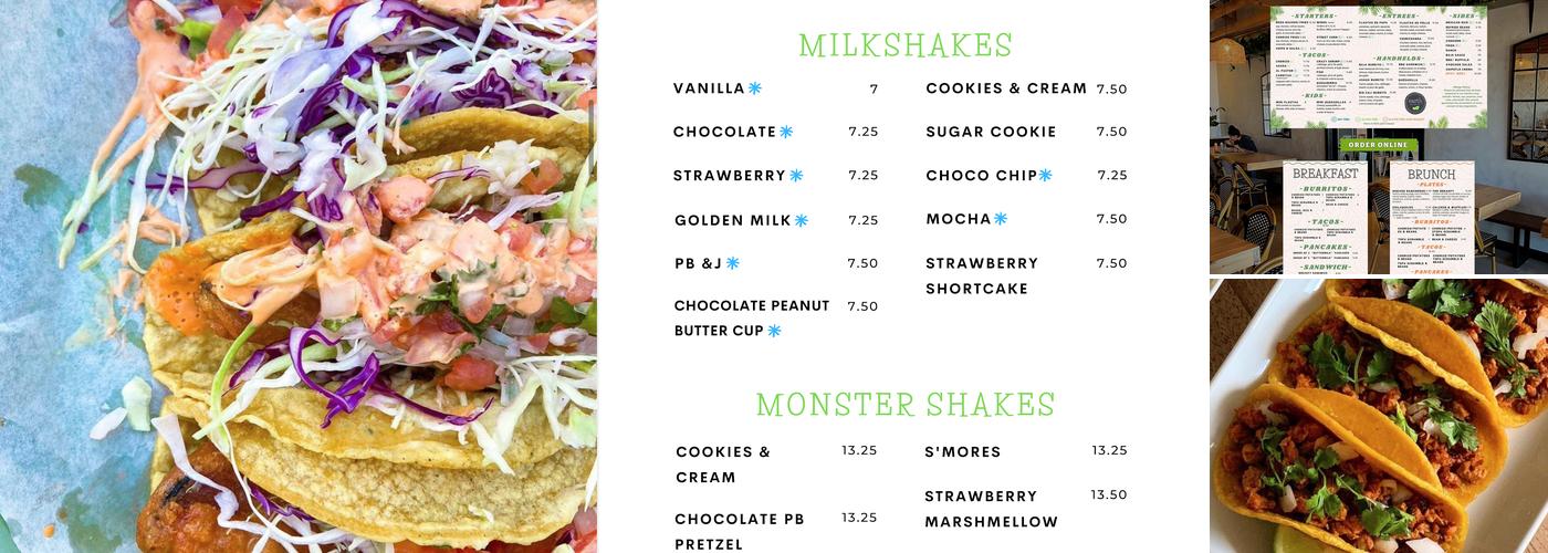 Earth Plant Based Cuisine Menu