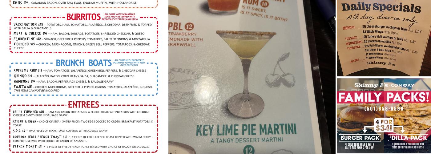 Skinny J's Conway Menu