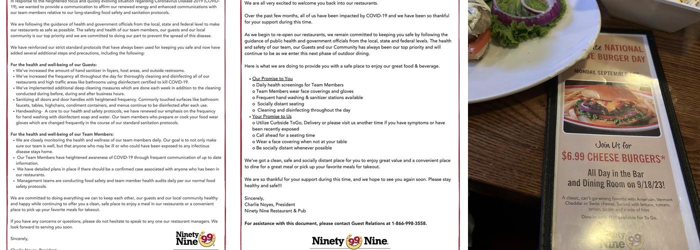 99 Restaurants Menu