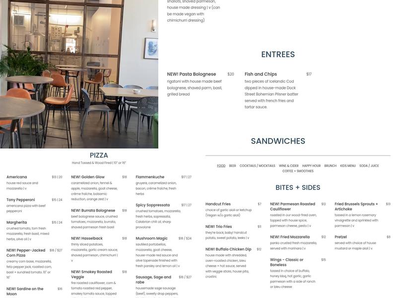 Dock Street Brewery South Menu