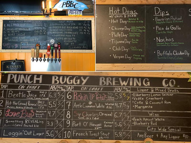 Punch Buggy Brewing Company Menu