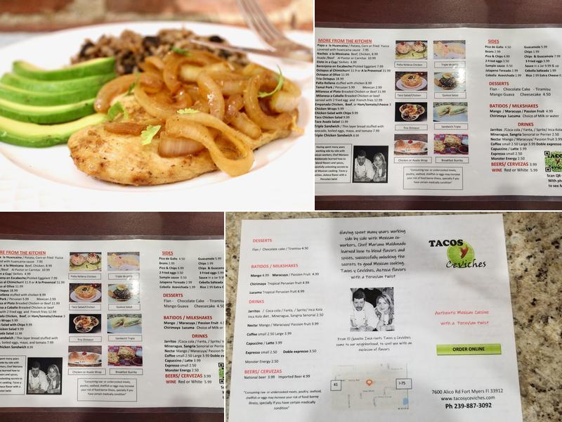 Tacos y Ceviches Menu