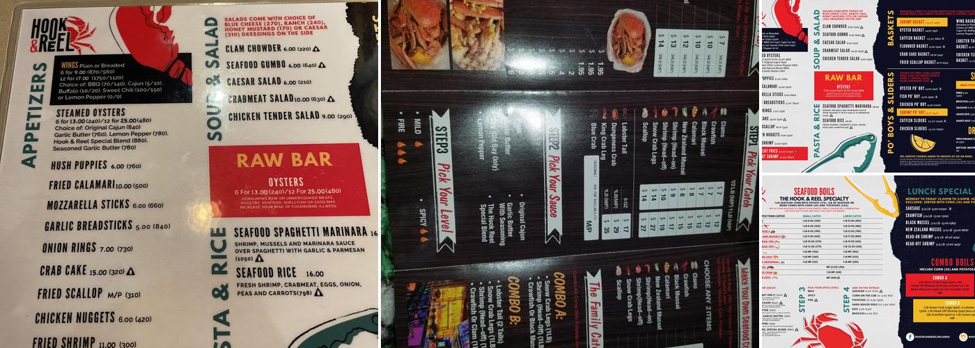 Hook & Reel Cajun Seafood & Bar Menu