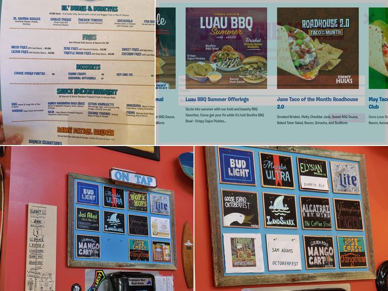 Jimmy Hula's Menu