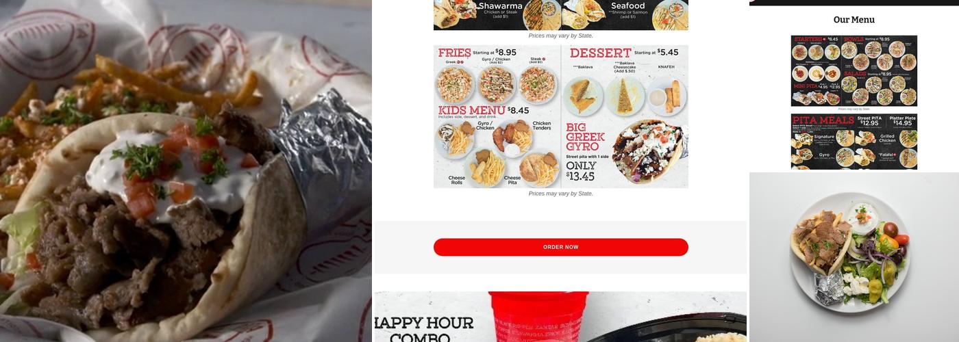 PITA Mediterranean Street Food Menu