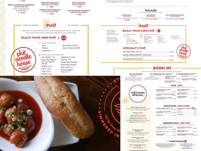 Vietvana Pho Noodle House Menu