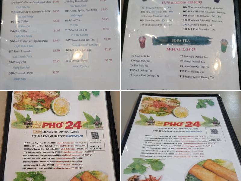 Pho 24 Menu