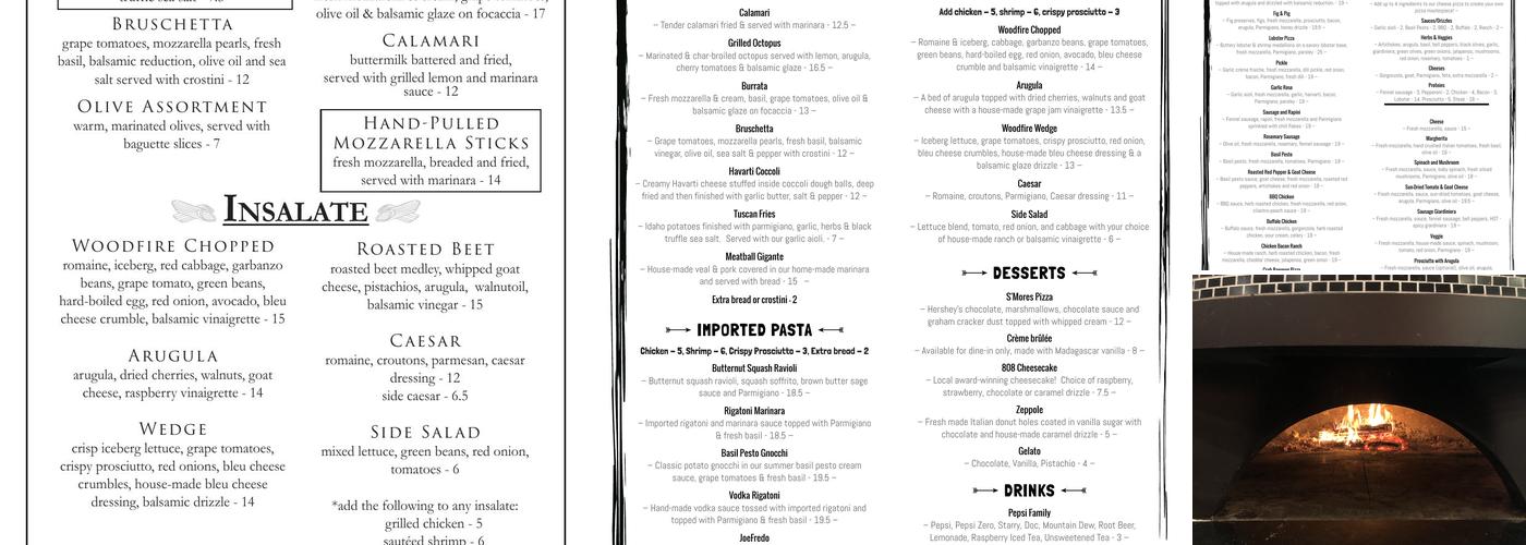 Woodfire Dundee Menu