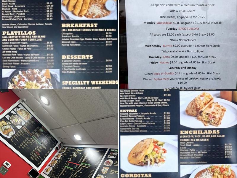 Ochoa’s Mexican Grill Menu