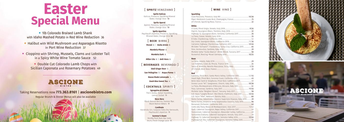 Ascione Bistro Menu