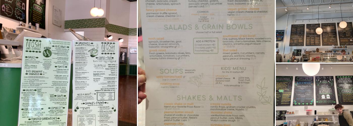 NOSH Cafe and Eatery Menu