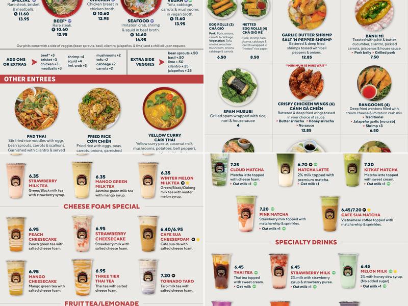Pho Real Kitchen and Bar Menu