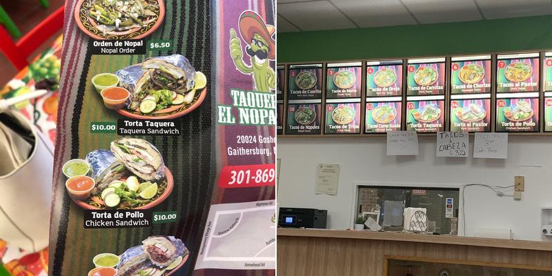 Taqueria El Nopalito Menu