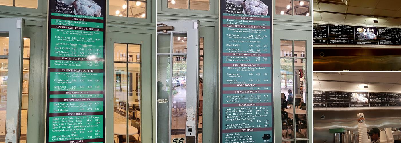 Cafe Du Monde Menu