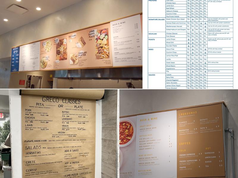GRECO Menu