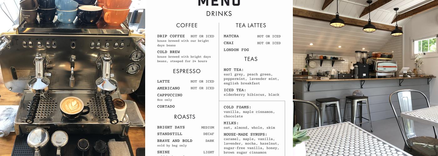 Restoration Coffee Menu