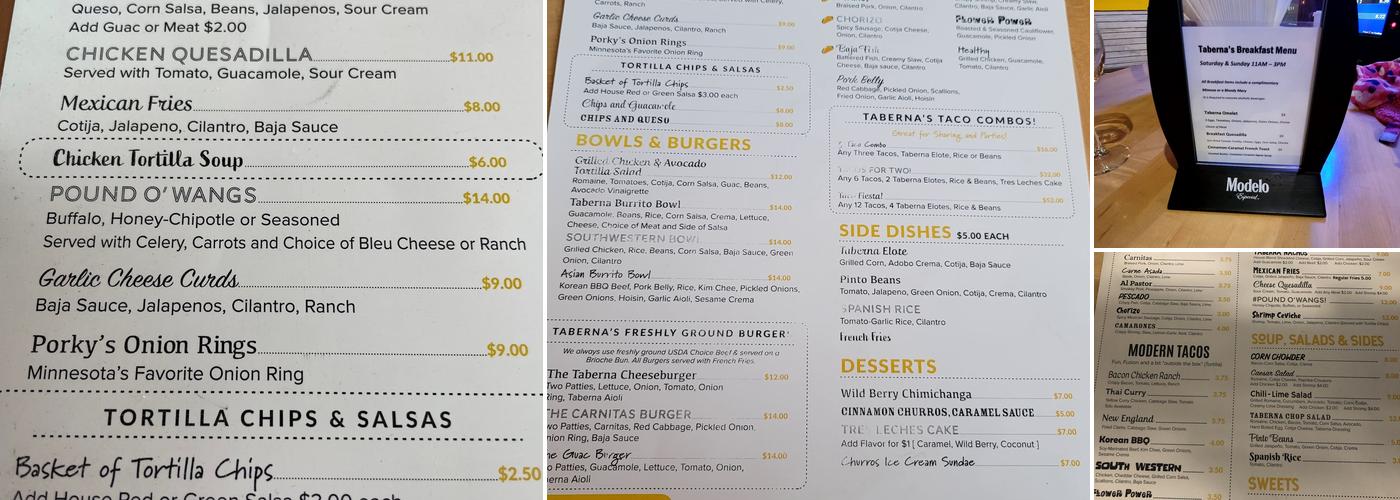 Taberna Menu