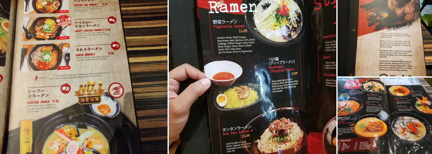 Ichiddo Ramen Menu