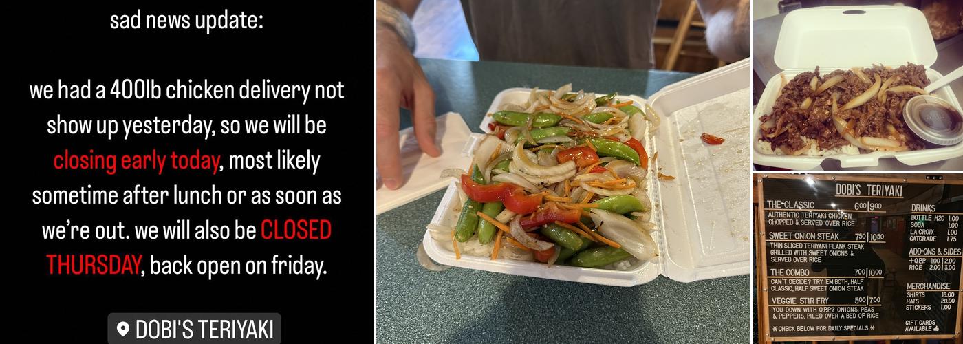 Dobi’s Teriyaki Menu