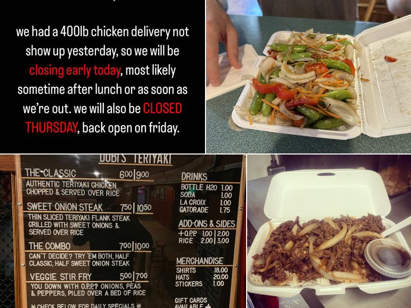 Dobi’s Teriyaki Menu