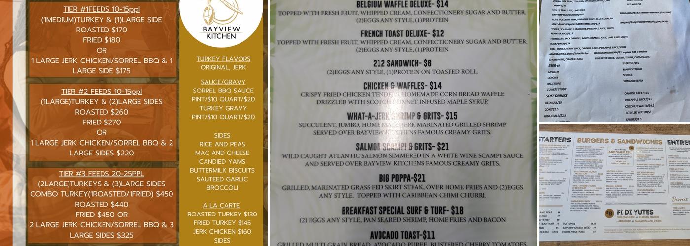 BAYVIEW KITCHEN Menu