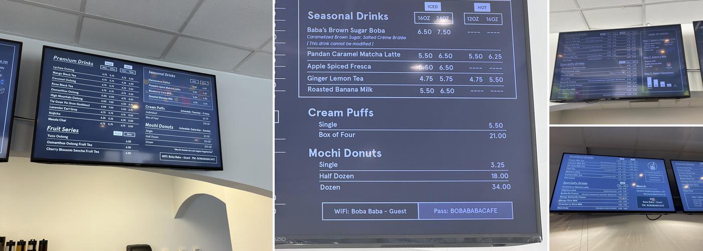 Boba Baba Menu