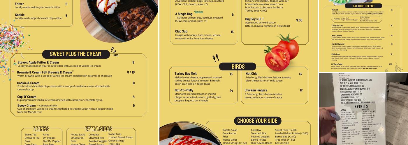 Hoof & Barrel Menu