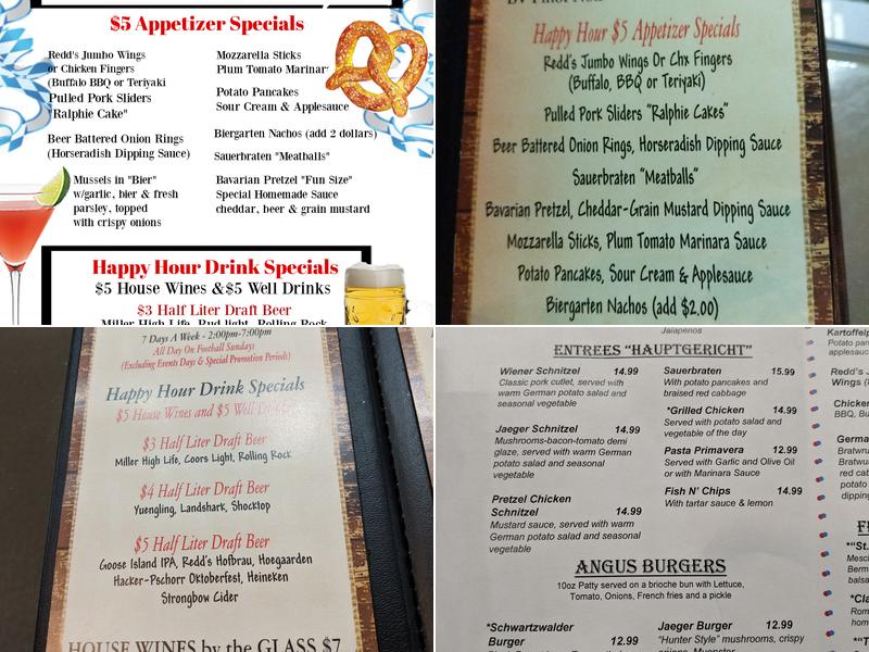 Redd's Biergarten Menu