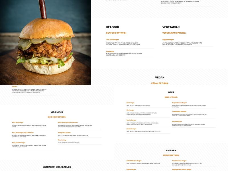 Hearthly Burger Menu