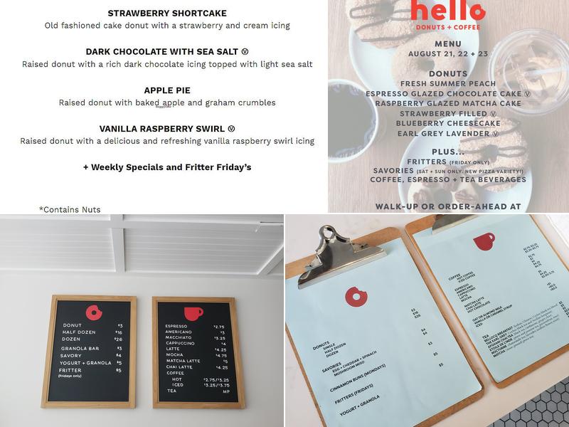Hello Donuts + Coffee Menu