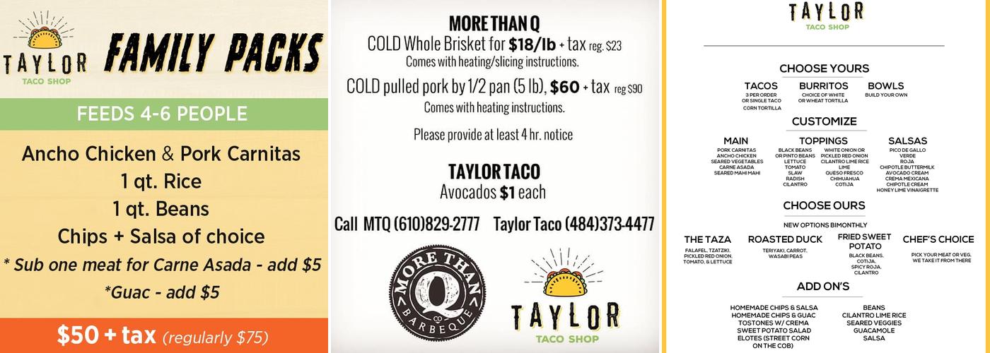 Taylor Taco Shop Menu