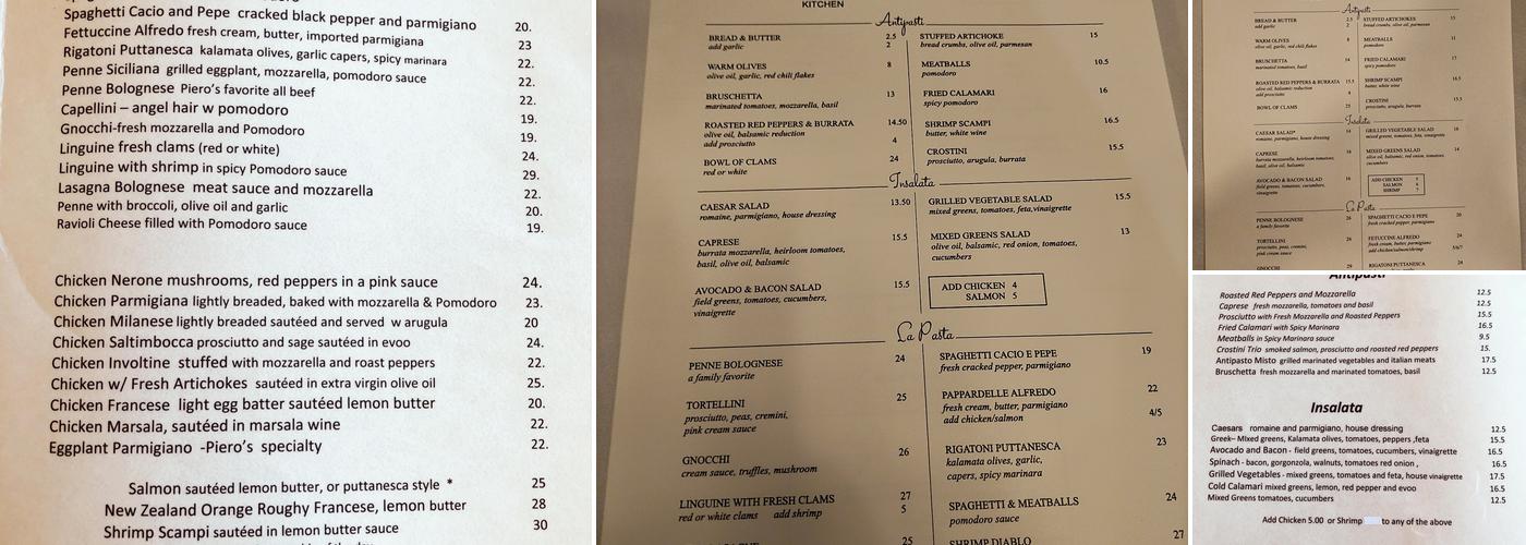 Chef’s Roma Kitchen Menu