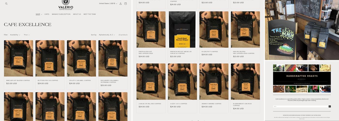 Valerio Coffee Roasters Menu