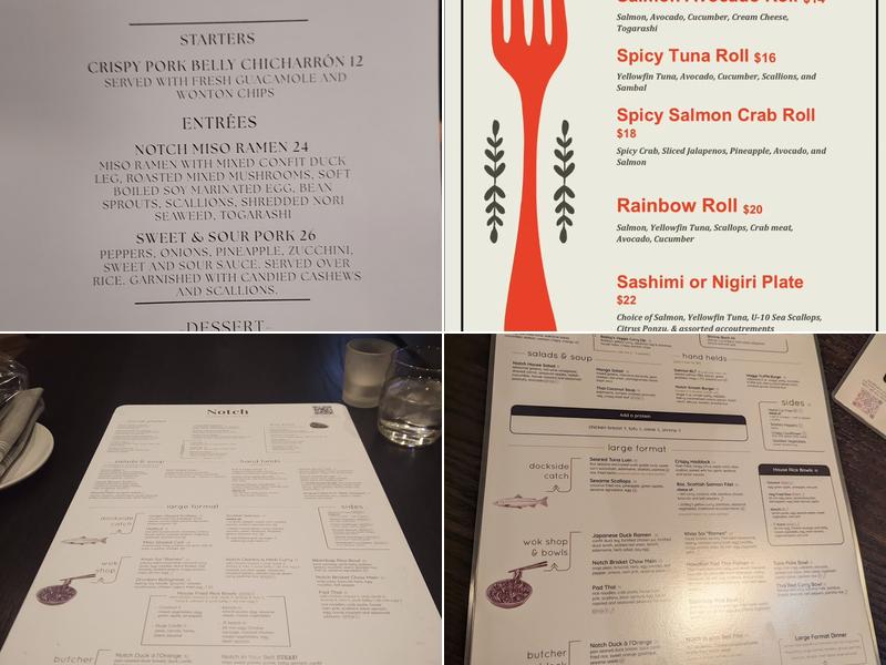 Notch Modern Kitchen & Bar Menu