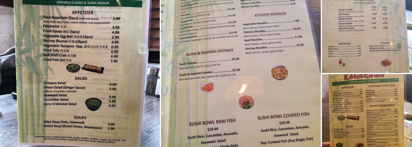 Kanagawa Menu