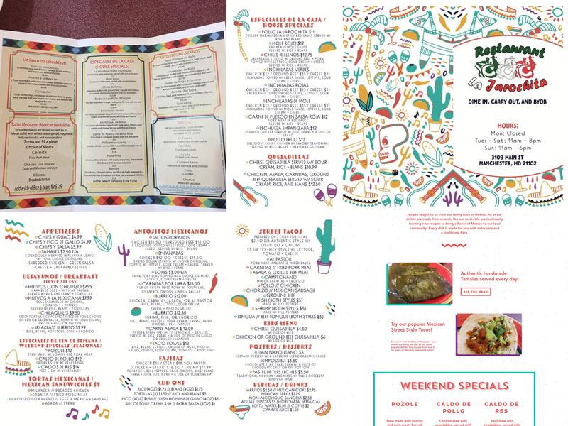 Restaurant La Jarochita Menu