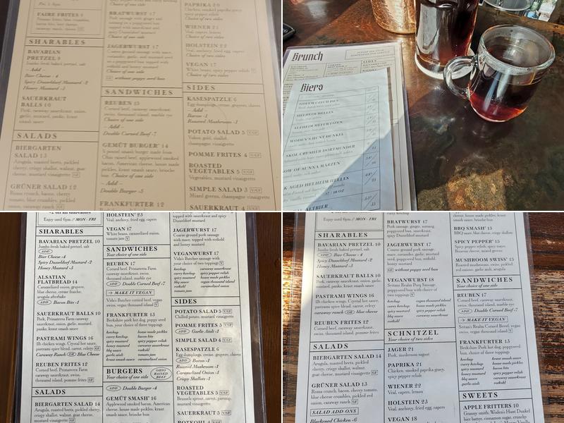 Gemüt Biergarten Menu