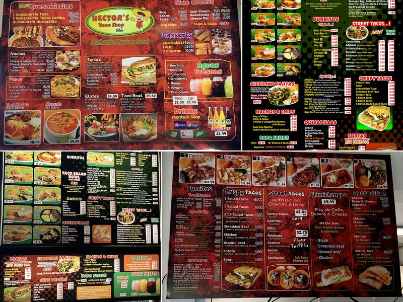Hector's taco shop Menu
