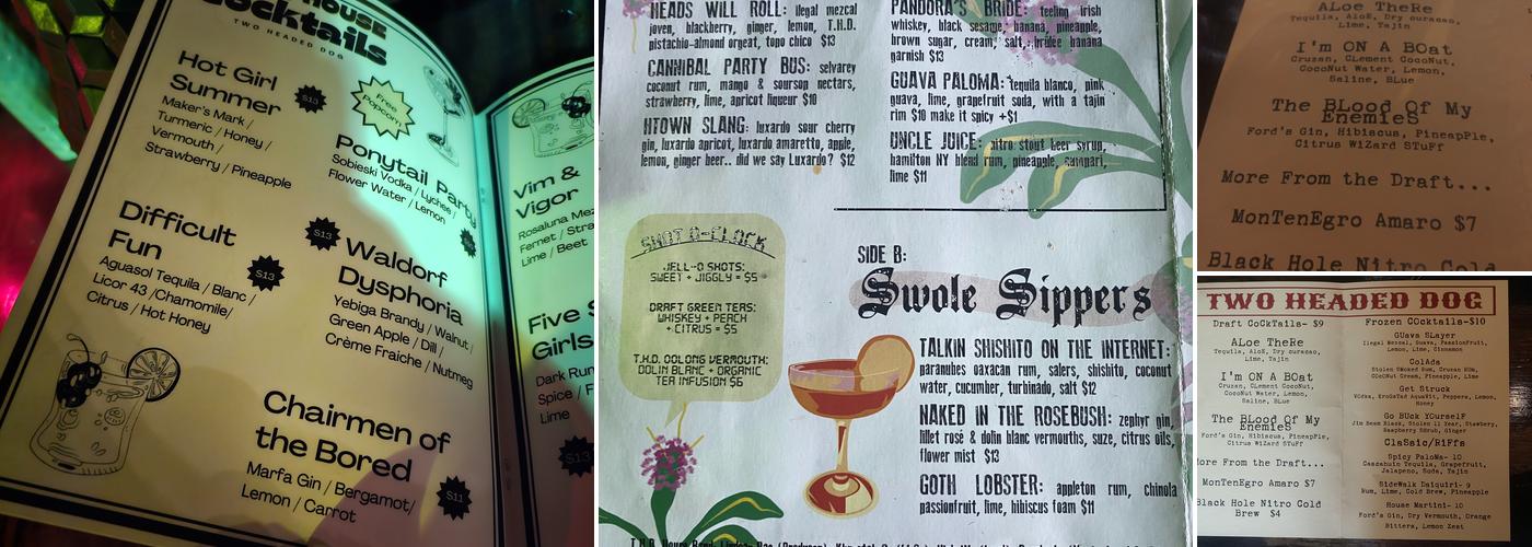 Two Headed Dog Menu