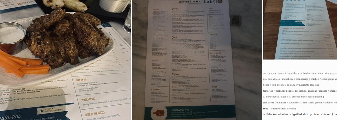 Fork & Fire Plano Scratch Restaurant & Brunch Menu