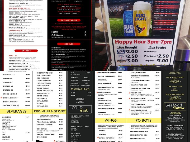 Black Bayou Seafood & Daiquiri Bar Menu