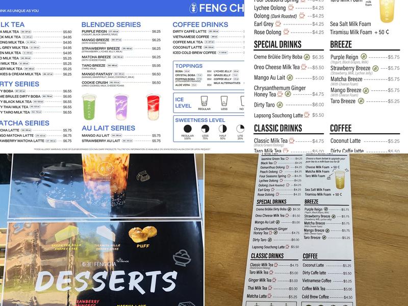 Feng Cha Menu