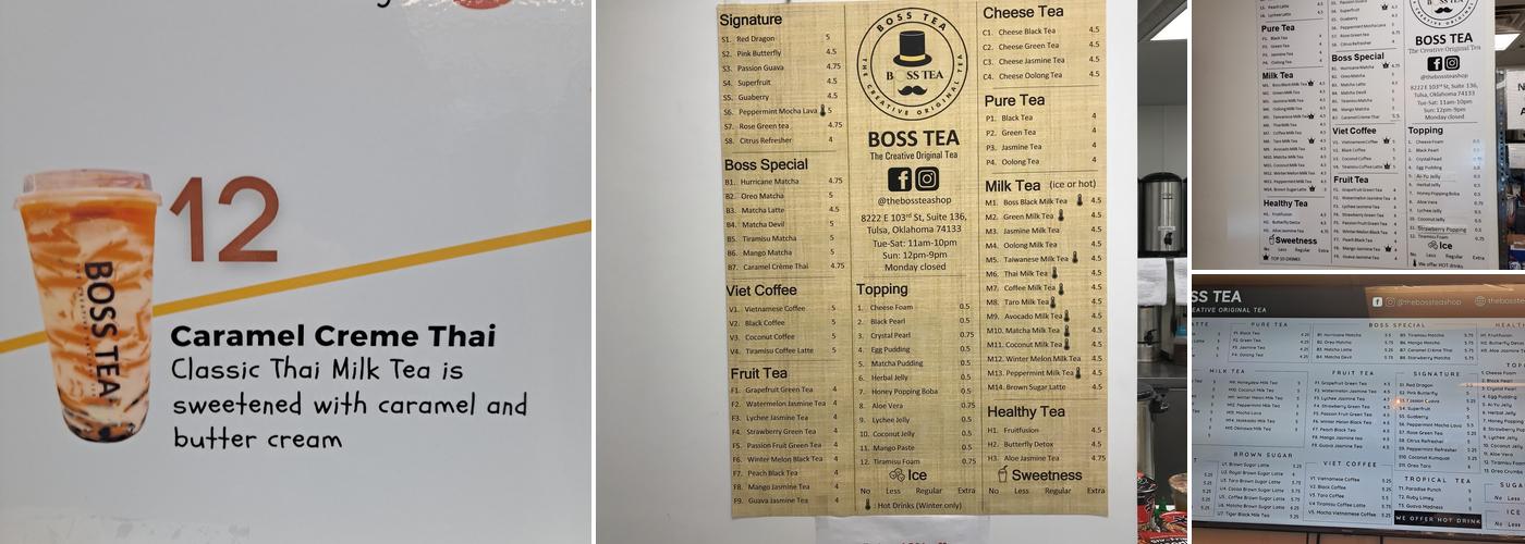 Boss Tea Menu