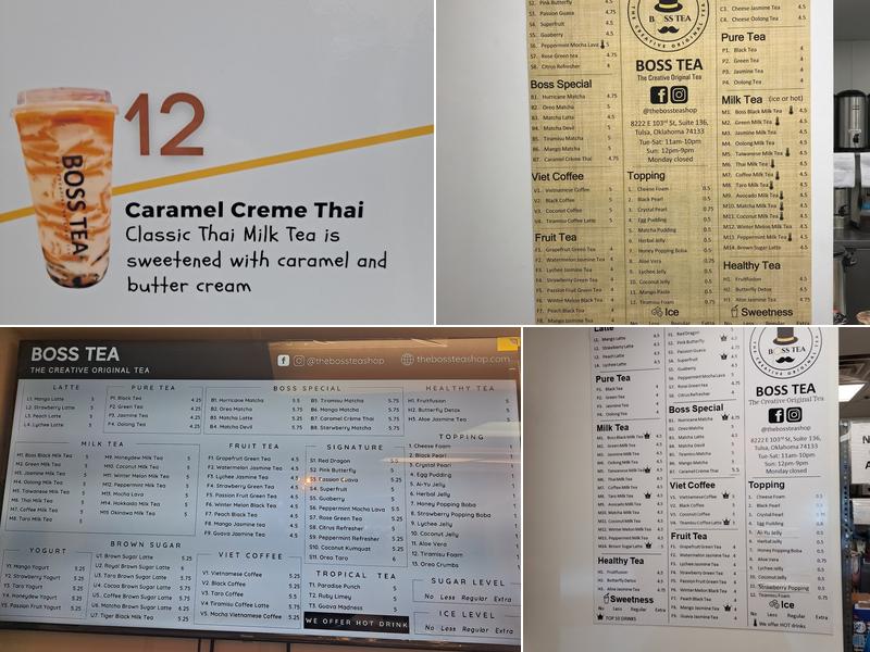 Boss Tea Menu