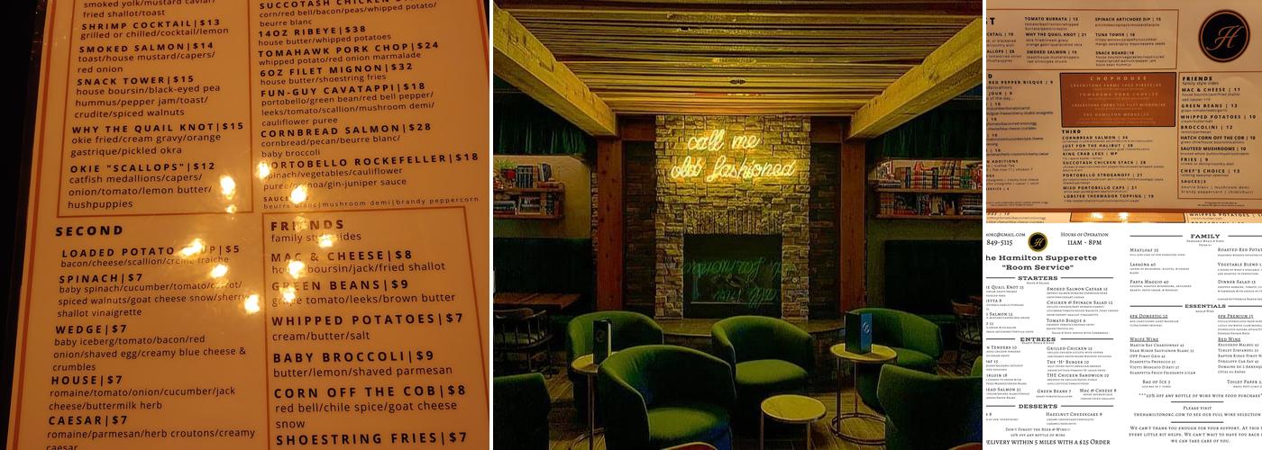 The Hamilton Supperette & Lounge Menu